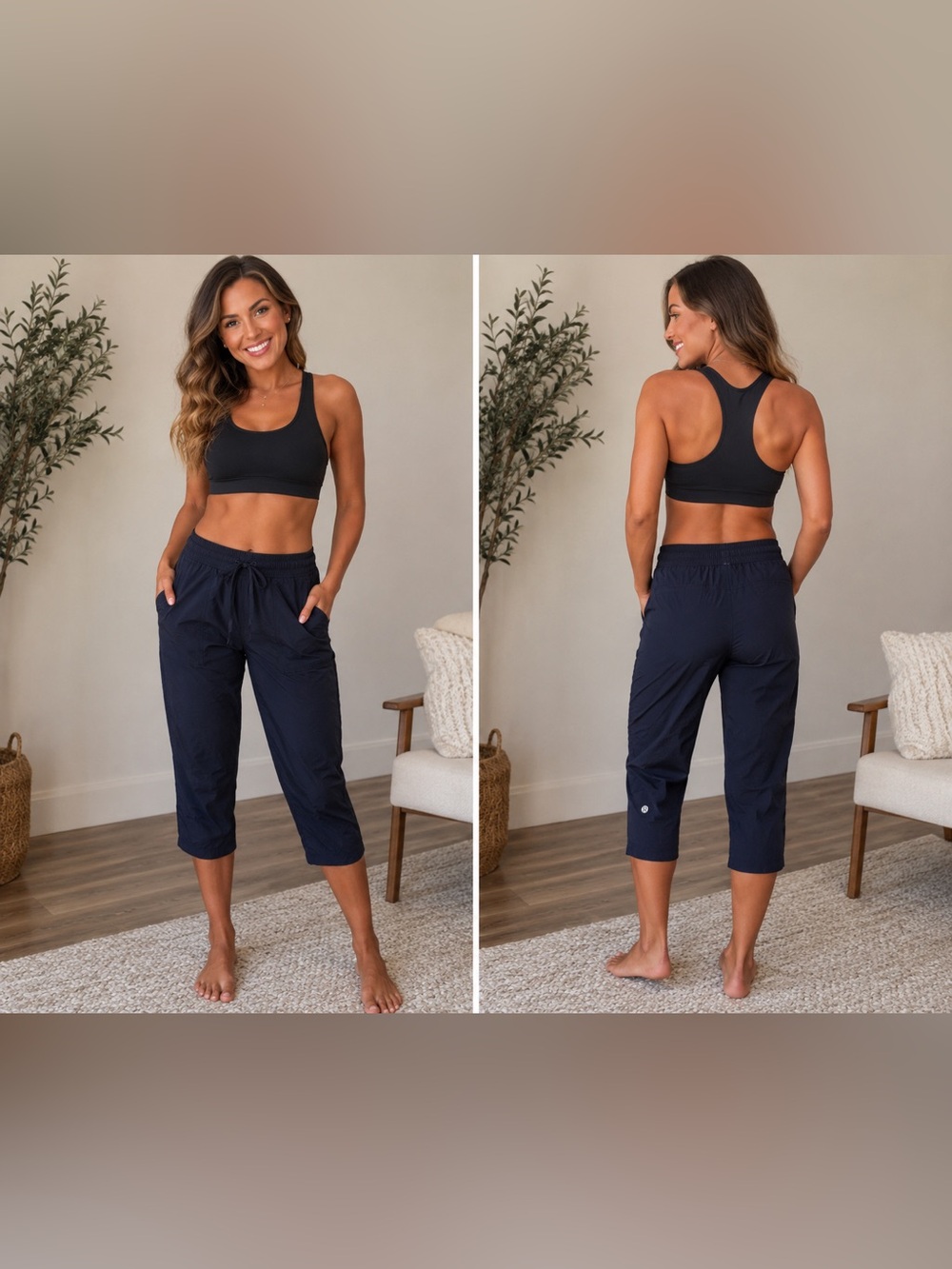 Lululemon Navy Blue Capri Cropped Pants 6